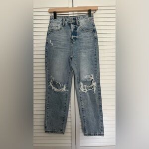 SHEIN Women’s Light Blue Distressed Jeans